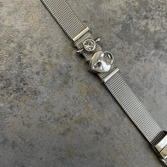 Keep Collective Mesh Band Bracelet Love Heart Silver - Picture 3 of 7